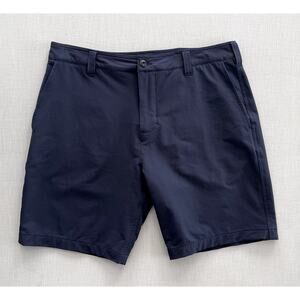 American Giant Sz 32x9 Flat Front Shorts Blue Stretch Hiking Quick Dry Travel